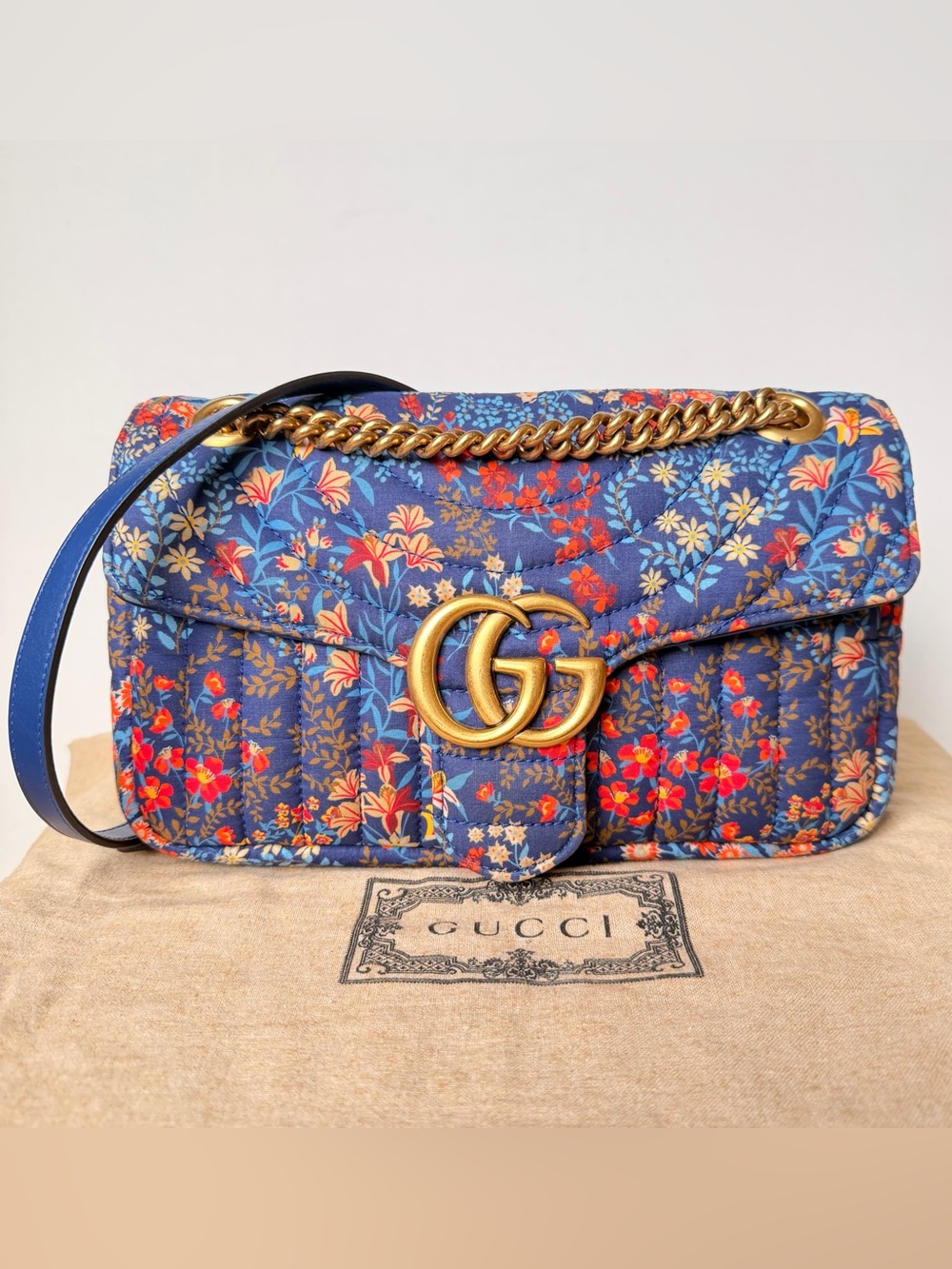 Gucci GG Marmont shoulder bag limited edition Ken Scott floral print.